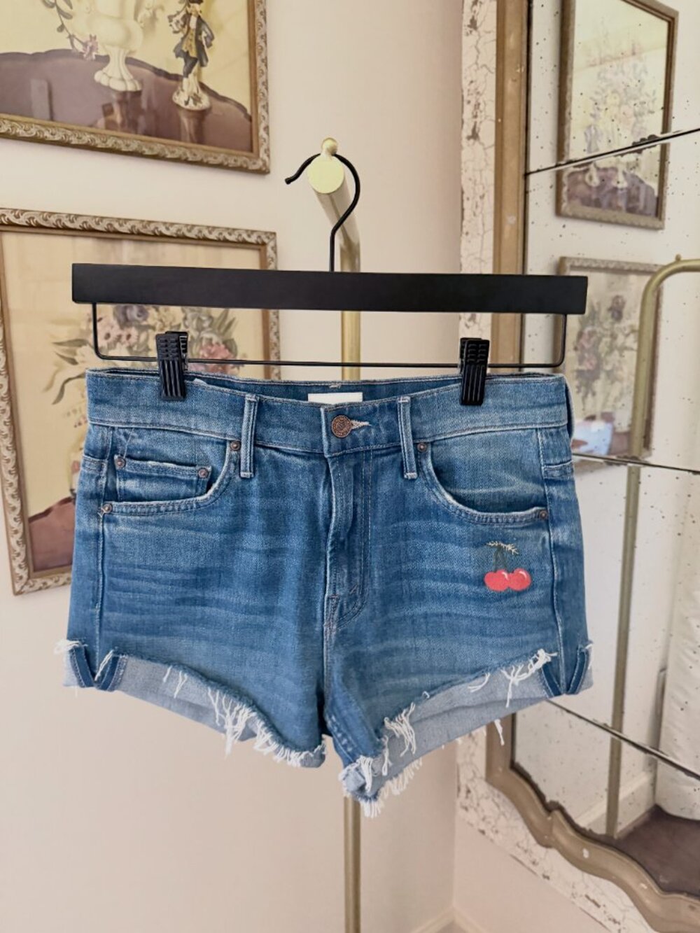 MOTHER The Rascal Slit Flip Short - Gold Rush - Size 25 - Picture 8 of 9